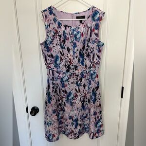 J. Crew Lavender Watercolor Floral Dress Size 8 Style E2097 Purple A Line Pastel